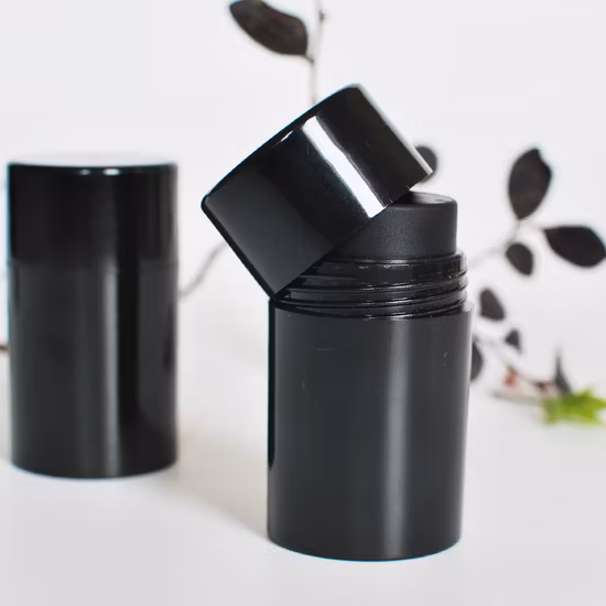 Flacon tamis noir brillant de 50 ml pour poudre de soin capillaire (PPC