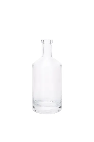 Bouteille ronde de 500ml à col court, transparente, Vodka, rhum, Tequila, verre de liqueur, bouteille de vin, bouteille de Champagne avec couvercle en liège